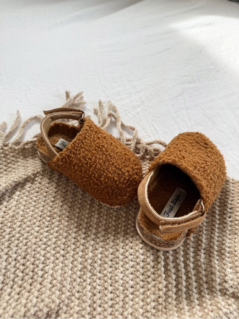 Kids First Steps Teddy Sherpa Baby Sandals